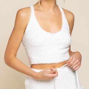 NWT White Fuzzy Lounge Cami